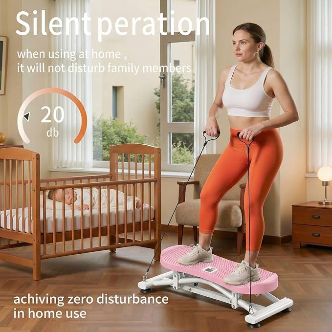 Balance Board for Adults, Rocking Stepper with Resistance Bands, Portable Wobble Board with LCD Monitor, 300 lbs Capacity Ski Trainer for Full Body Workout at Home Gym
