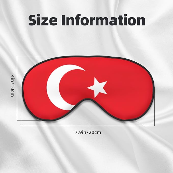 Flag of Turkey Eye Mask Unisex, Zero Eye Pressure Eye Sleeping Mask, Soft Eye Shade Cover for Travel