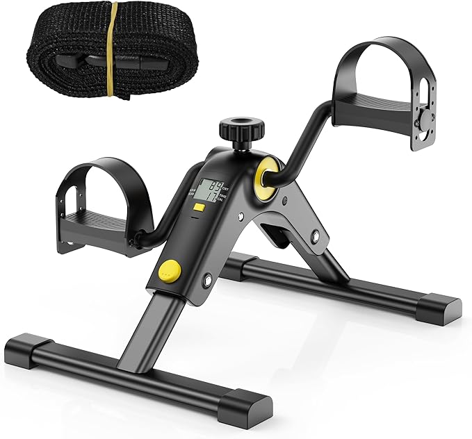 MOMODA Under Desk Bike Pedal Exerciser with LCD Display Portable Mini Exercise Bike for Arm and Leg