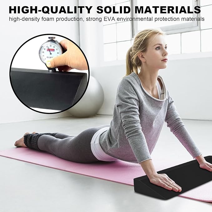 Yoga Foam Wedge - EVA Exercise Wedge Block, Slant Board | Footrest Cushion Incline Wedge, Yoga Foam Wedge Blocks, Back Support Knee Pad for Yoga Poses Improve Lower Leg Strength 19.7 Inch