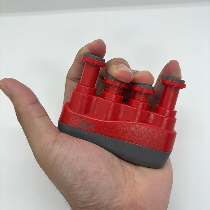 Guitar Finger Strengthener - Improve Your Finger Power, Flexibility, and Span for Playing String Instruments (Red)