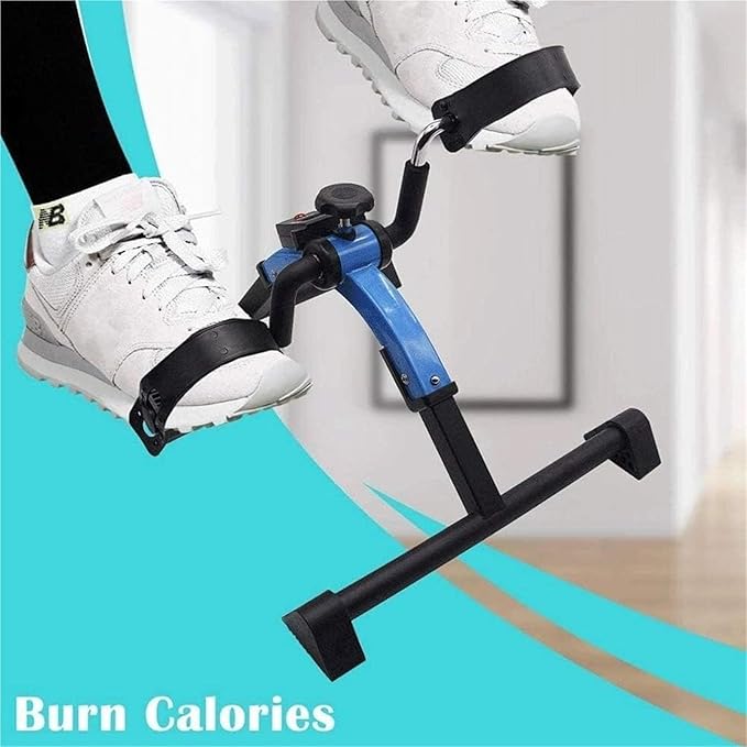 Under Desk Bike Pedal Exerciser, Folding Pedal Exerciser for Leg Arm and Knee Recovery Exercise with LCD Monitor,Fitness Rehab Gym Equipment for Seniors, Elderly