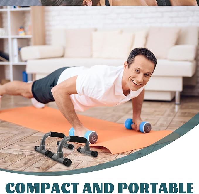 Compact H-shaped Push-up Stands Pair, Anti-slip Steel Push up Bars for Home Gym Strength Training and Chest Workouts, Portable Fitness Equipment for Women and Men