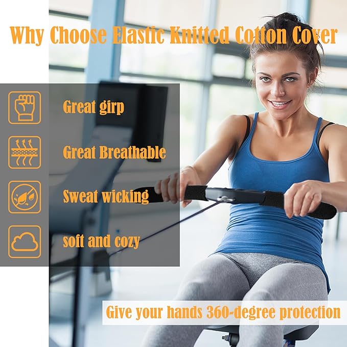 Universal Rower Handle Cover for Rowing Machines Compatible with Concept 2, Hydrow, Nordictrac, Sunny, Fits for Most Rowing Machine,Row Without Pain,Protect Hands and Absorbs Sweat