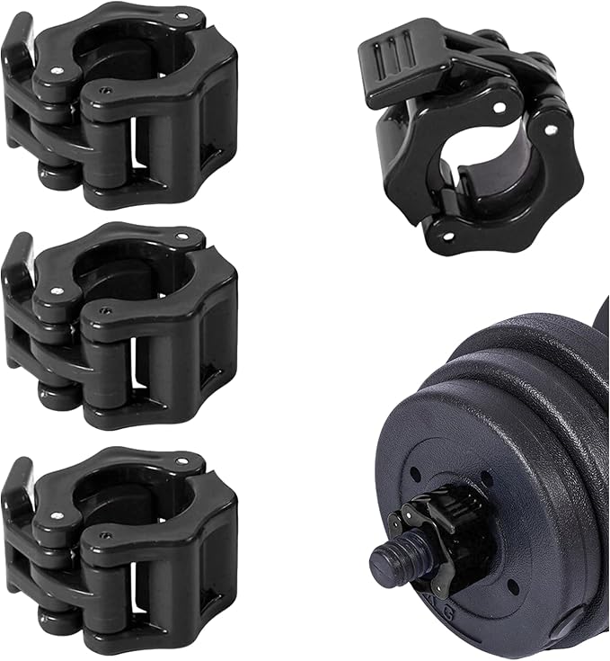 4 Pack Dumbbell Barbell Clamps 30mm, Quick Release Weight Bar Collars, Secure Locking Barbell Clips for Weightlifting, Workout, Strength Training & Fitness Accessories