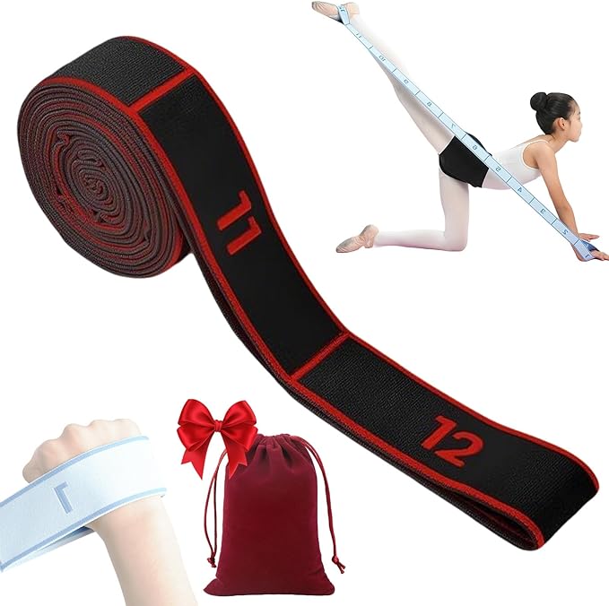2026 Upgrade Fitness Resistance Band for Stretching and Yoga, Elastic Yoga Stretching Strap with Loops Handle, Adjustable Leg Stretcher Bands for Full Body Stretching Shaping