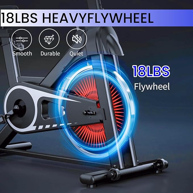 NAYSAYE Exercise Bike, Adjustable Stationary Bikes with Smartphone Mount, Professional Exercise Bike with Digital Pulse Display for Home and Office