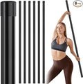 Hiboom 6/9 Pcs 5ft Yoga Stick Natural Bamboo Black Exercise Stick with Non-Slip Rubber Ends Stretching Tool Posture Corrector Stretch Tool for Flexibility, Workout, Balance Fitness