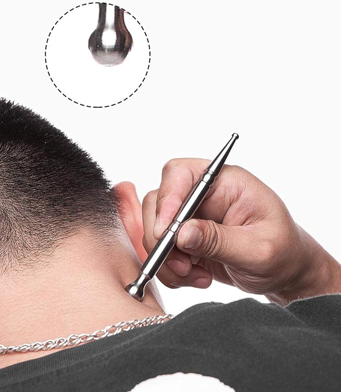 FeelFree Sport Deep Tissue Massage Tool-Stainless Steel Acupuncture Pen-Trigger Point Massage Relief Pain Therapy Tools Full Body Relaxing Trigger Self-Massage Acupressure Bar (B)