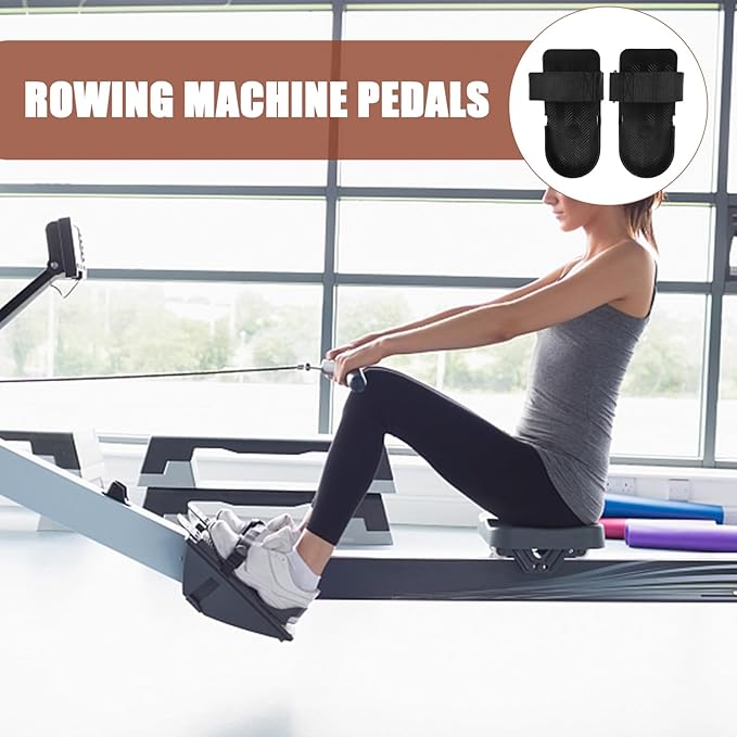 1 Pair Foot Pedal Fitness Equipment Sunny Health Machine Spare Parts Rowing Machine Foot Pedal Strap Rowing Pad Rower Replacement