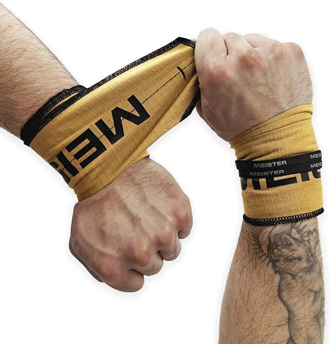 Meister Lockdown Wrist Wraps - Adjustable Non-Stretch Support for Weightlifting, Strength & Cross Training