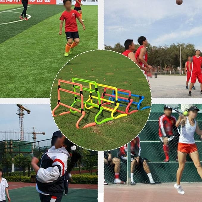 JEOZBM Speed Hurdles, 5Pcs Speed Training Hurdles for Athletes, Adaptable Training Equipment for Soccer Basketball Football