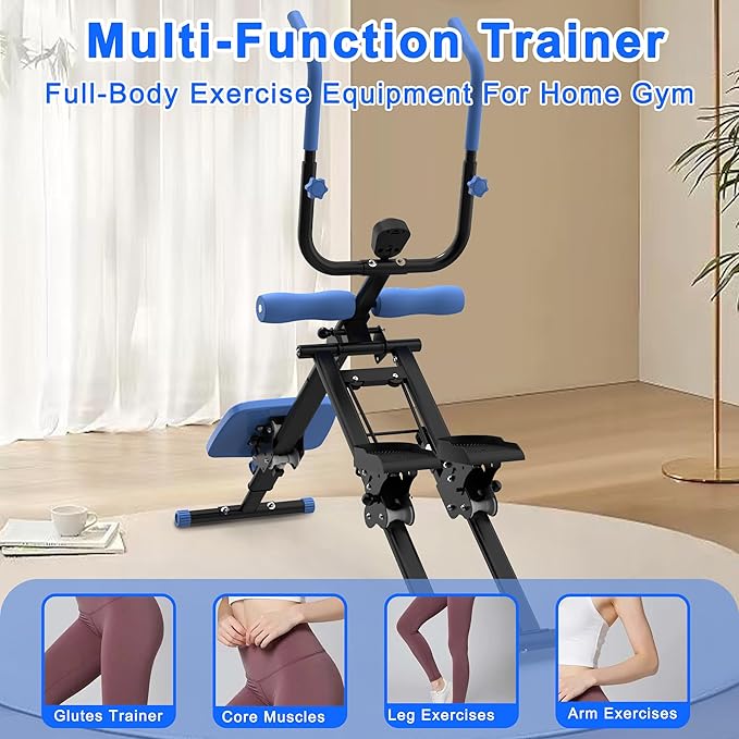2 in 1 Stair Stepper and Ab Machine, High-Efficiency StairMaster Climber & Ab Trainer, Multi-Function Home Gym Equipment for Full Body Workout, Cardio and Core Training