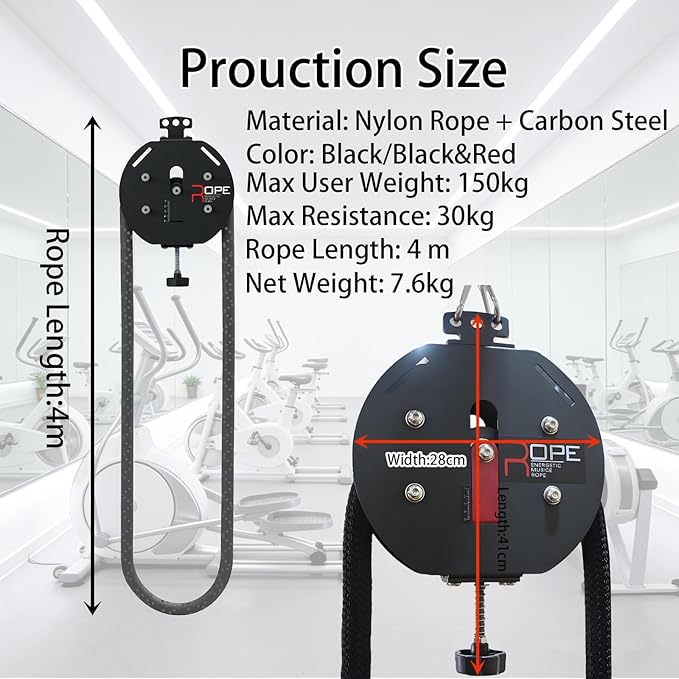Resistance Trainer Machine for Full Body Workout, Featuring a Suspension Endless Rope Pulley Device, Home Gym Equipment for Arms, Back, and Grip