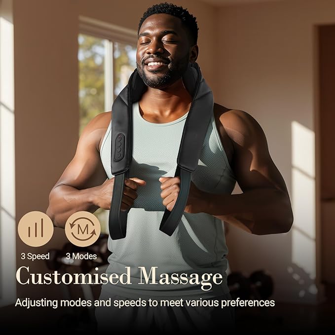 Cordless Neck Massager FSA Eligible HSA Store, Upgarded Deep Tissue Kneading Shoulder Massager with Heat, Electric Shiatsu Massager Pillow for Neck and Shoulder, Gifts for him her