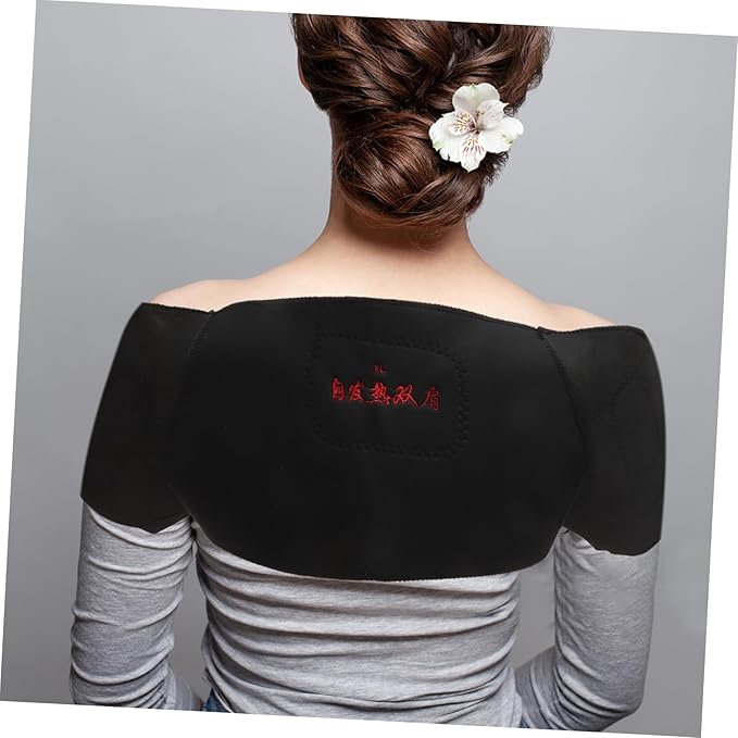 Magnetic Therapy Self-Heating Shoulder Pad Belt for Pain Relief and Support Black Thermal Compression Brace for Men Women for Sports and Recovery