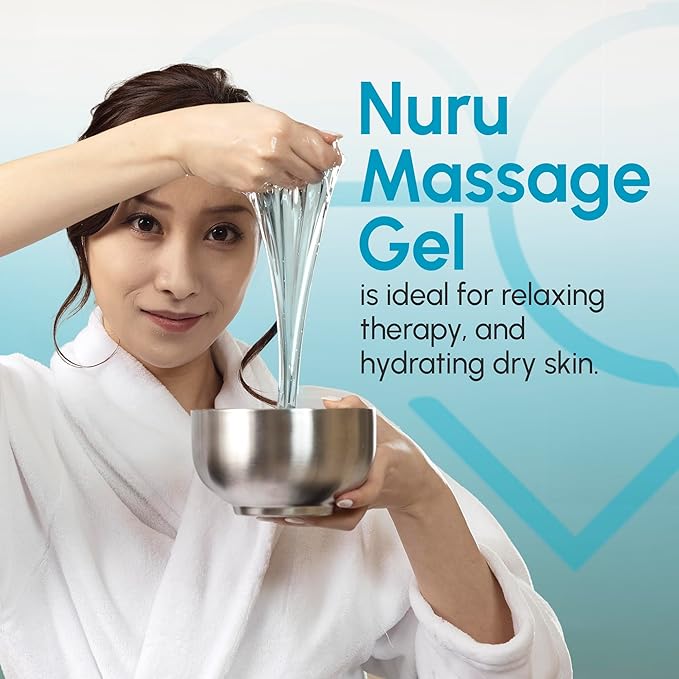 Nuru Massage Gel (16.9 fl oz) | Water-Based | Paraben & Glycerine Free | Formulated with Natural Seaweed, Green Tea, Liquorice Extract, Vitamin B5, & Organic Aloe Vera