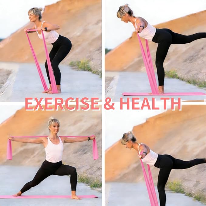 Resistance Bands Long Non-Latex Elastic Stretch Bands Work Out Band for Working Out Women or Men, Exercise Bands Set Yoga, Pilates, Gym,