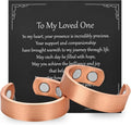 MagEnergy 2PCS Copper Rings for Men & Women, 99.9% Pure Copper Magnetic Adjustable Thumb Ring with Strong Magnet, Jewelry Gift with Present Box