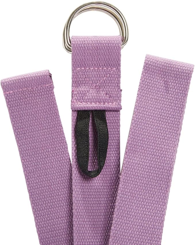 Everyday Yoga Strap with Metal D-Ring - Durable Stretching Strap for Yoga, Pilates, Flexibility & Physical Therapy (6ft, 8ft, 10ft)