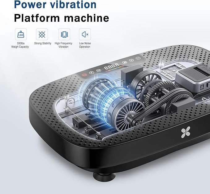 Vibration Plate Exercise Machine, Vibrating Plate for Lymphatic Drainage, Shake Plate Whole Body Waver Vibration Plate Platform, Fitness Equipment for Weight Loss Fat Burner for Women Men