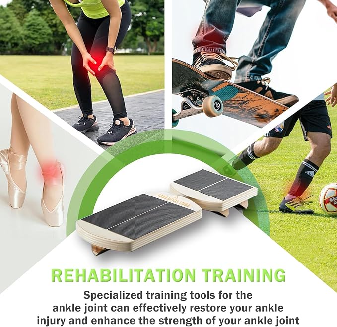 Adjustable Ankle Balance Board - Non-Slip Plantar Fasciitis Rehab Trainer for Home Gym