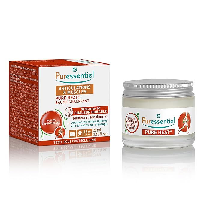 Puressentiel Muscles and Joints Pure Heat Balm - Muscle Relief Massage Balm with Sunflower Oil and Shea Butter - Joint Relief Massage Cream - 0.67 oz