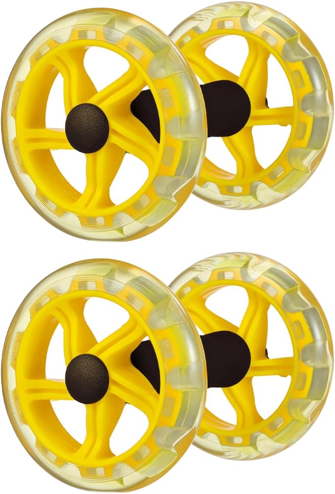 Fitness Wheel Twin-wheel Ab Roller for Core Strength Training, Yellow Abdominal Exercise Device for Men and Women, Home Gym Fitness Equipment for Weight Loss and Tummy Shaping
