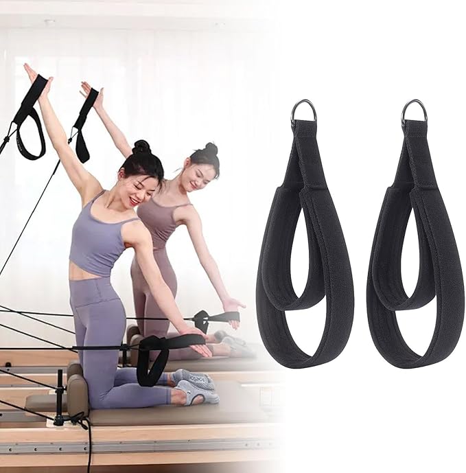 2Pcs Pilates Double Loop Straps for Reformer,Exercise Equipment Gym Pilates Straps for Adults, Workout, Gymnastics, Arms Legs