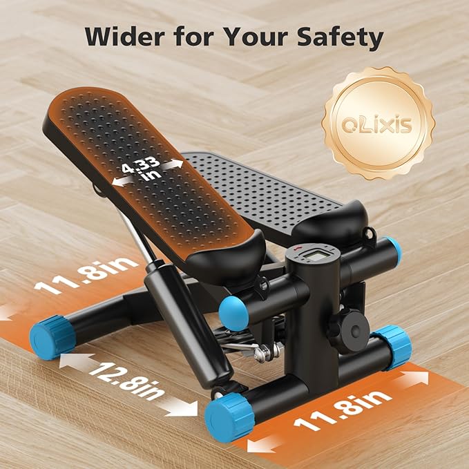 OLIXIS Steppers for Exercise at Home Workout Equipment, Mini Stepper Exercise Machine for Senior Citizens, Twist Stepper with Resistance Bands, Cardio Weight Loss Equipment Home Fitness
