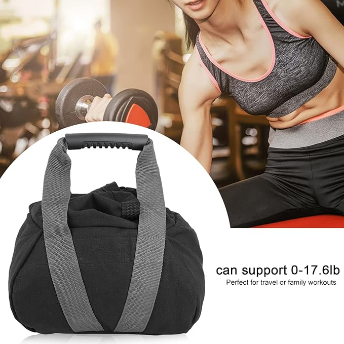 Sandbags for Working Out, Weightlifting Training Sandbag Portable Adjustable Canvas Sand Kettlebell Soft Sand Bag for Strength Training, Fitness, Yoga Workout