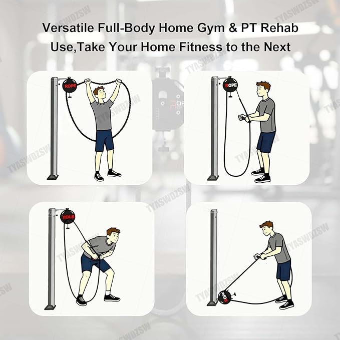 Pull Rope Fitness Training, Endless Rope Trainer, Hang To Exercise Home Gym Equipment, Adjustable Resistance 0-30kg, 330lb Load Capacity Fitness Rope Trainer For Core Training