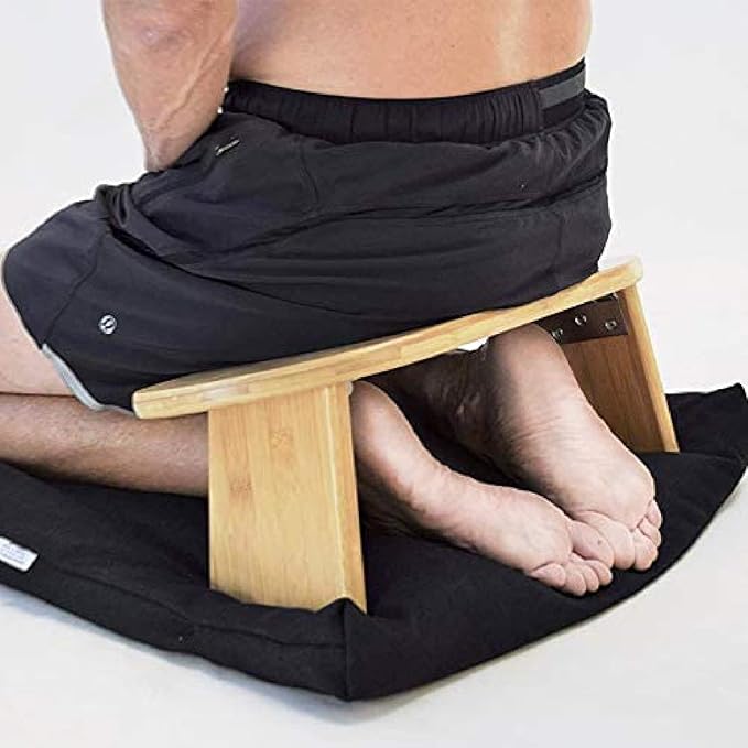 Portable Meditation Bench, Finished Bamboo Folding Legs, Low Seat, Kneeling Alternative Meditation Pillow For Yoga, Prayer And Meditation,Collector88