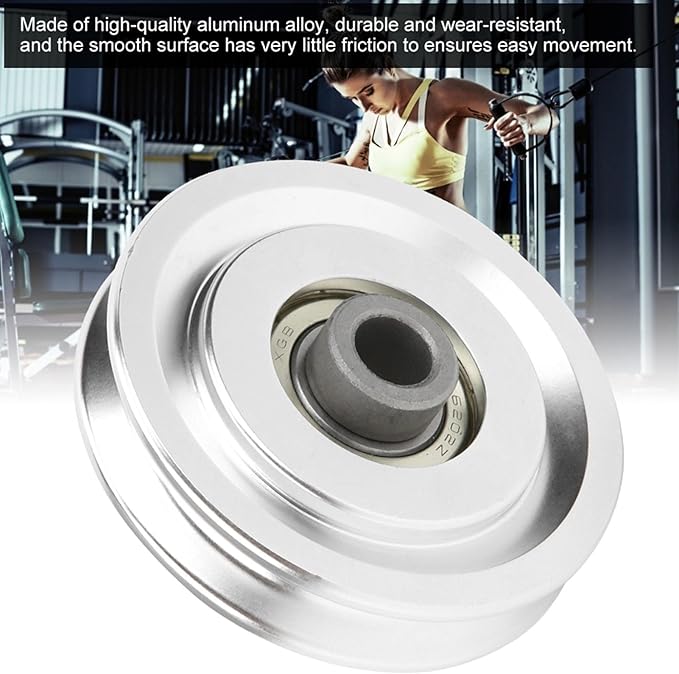 Agatige Aluminum Pulley Wheel, 70mm 80mm Power Rack Pulley Attachment Bearing Gym Pulleywheel Strength Training Exercise Hardware for Home Gym Equipment