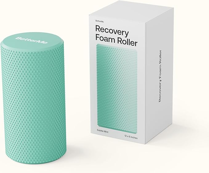 BetterMe Foam Roller for Muscle Recovery – High Density Exercise Roller for Back &Legs – Deep Tissue Massage Roller for Tension, Relief & Stretching (Subtle Mint)
