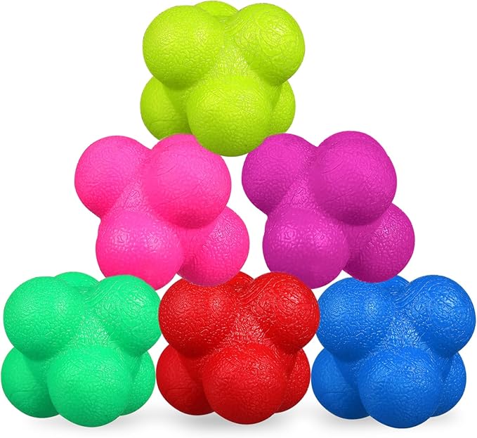 6pcs Agility Balls Hexagonal Reaction Balls Fitness Training Equipment Goalkeeper Training Indoor Exercise