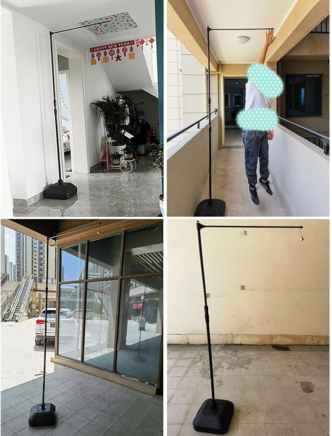 Iron Vertical Jump Tester with Bell, Gym Vertical Jump Training Device 1.3m-3.5m High, Basketball Volleyball Jump Measurement Tool Stick Pole