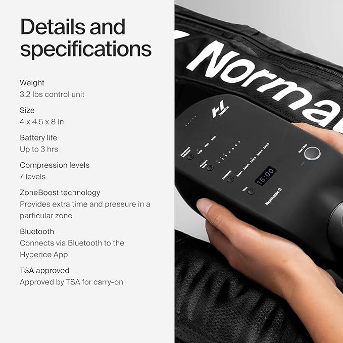 Hyperice Normatec 3 - Recovery System with Patented Dynamic Compression Massage Technology (Normatec 3 Full Body (Standard Legs + Hips + Arms)