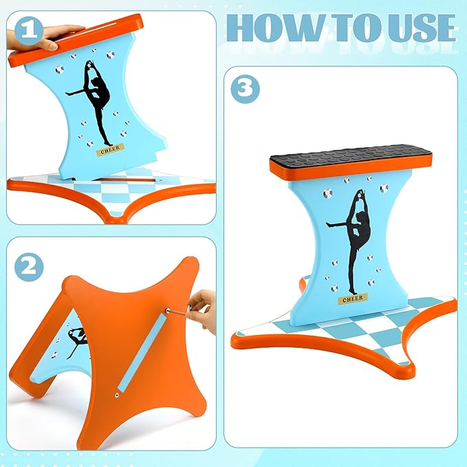 Cheer Balance Trainer 13.4 x 12.2 Inch Wooden Cheer Flyer Stand Cheer Stand for Flyers Cheerleading Stunt Balance Flexibility Trainer Equipment Promote Core Strength Coordination