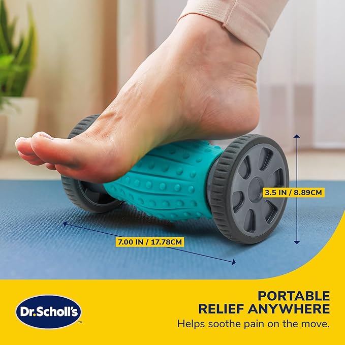 Dr. Scholl’s 2-in-1 Foot Massage Roller with Interchangeable Massage Heads, Versatile Deep Tissue Massager for Feet, Calves, and Legs