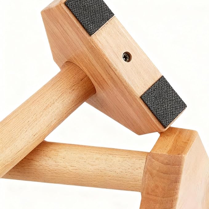 2 Pcs Wooden Push Up Bars Stands with Non-Slip Base, Wooden Calisthenics Equipment for Strength Training, Push Up Stands for Men and Women