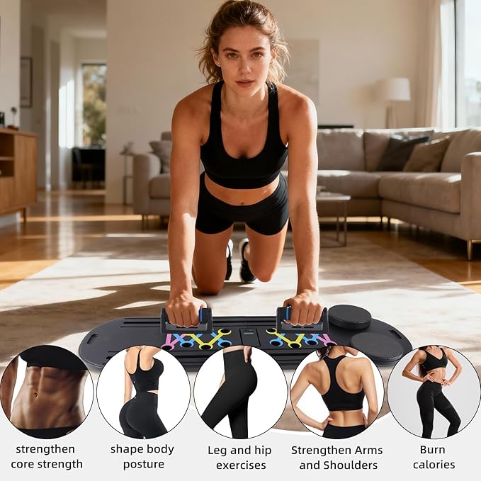 Pilates Board Foldable Pilates Reformer, 12-in-1 Multifunctional Portable Pilates Reformer Set