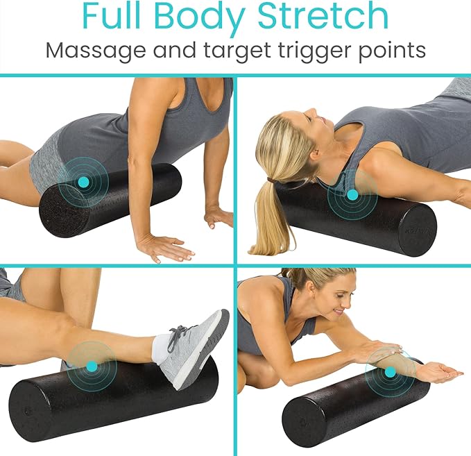 Vive High Density Foam Roller (36 inch) - Large Foam Roller for Exercise, Physical Therapy, Yoga, Pilates, Stretching - Pain Relief Massager for Trigger Point, Deep Muscle Massage, Myofascial Release