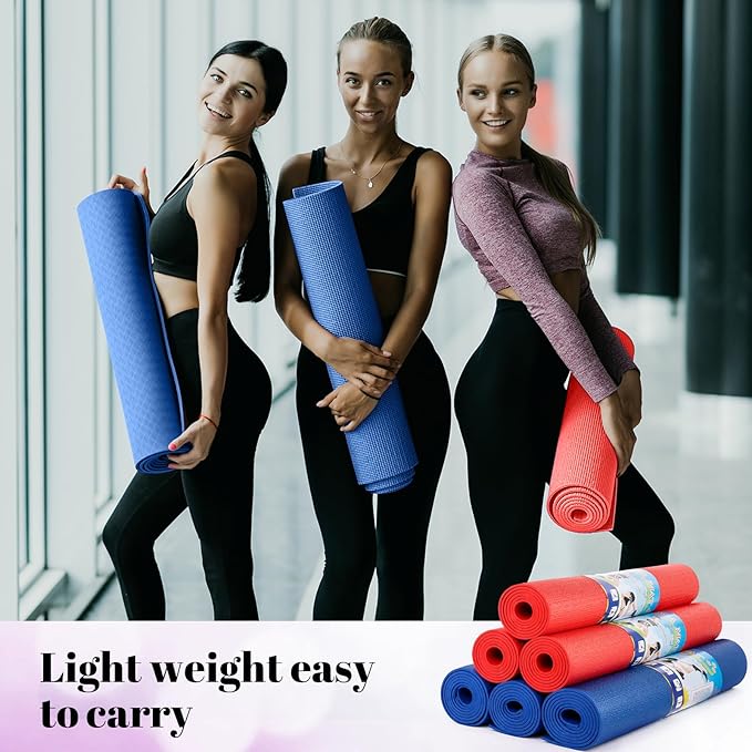 Amylove 12 Pieces Yoga Mats Bulk 68x24x0.12 Inch Exercise Non Slip Fitness Workout Mats for Women Men Home Workout Gym Yoga