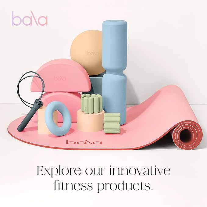 Bala Yoga Mat for Home Gym - Non Slip Exercise Mat for Home Workout, Stretching, Pilates, Aerobics & Floor & Fitness Work Out - Indoor Exercising Mat