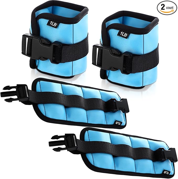 2 Pairs Ankle Wrist Weights for Land or Aquatic Exercise Aqua Cuffs Aqua Aerobics Fitness Bands for Ankle and Wrist Adjustable Weights for Swimming Pool Workout Equipment