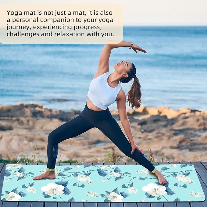 FOLAI Extra Thick Yoga Mat 6mm，pilates mat thick - Non-Slip Exercise Mat for HIIT, Pilates & Home Workouts & Workout with Free Carry Strap