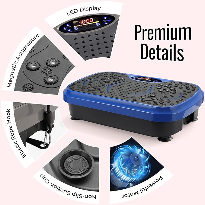 Arlopu 3D Vibration Plate Exercise Machine, Full Body Workout Vibration Platform for Weight Loss & Lymphatic Drainage, Shake Fitness Platform with Loop Bands for Women Men