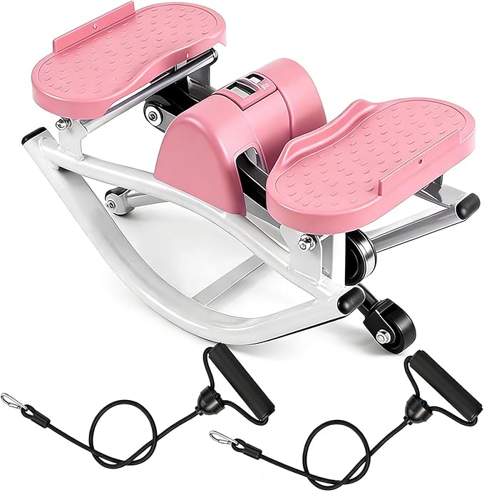 Rock Fitness Stepper for Exercise at Home, Motion Stair Stepper with Resistance Bands for Full Body Workout, Aerobic Workout Machine Fitness Equipment