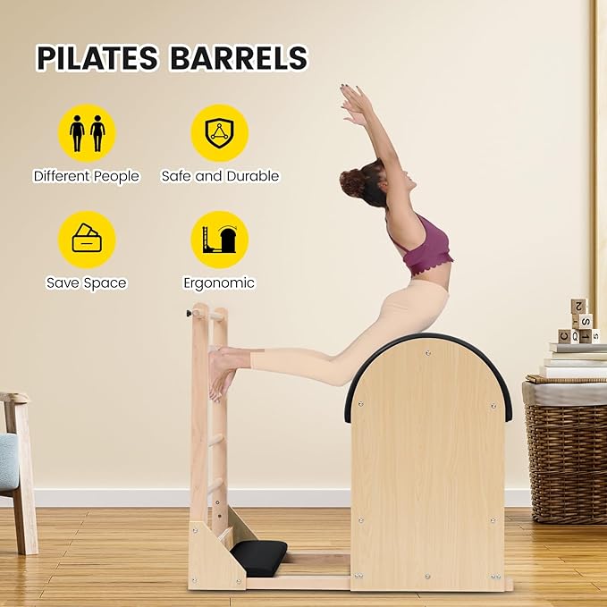 Ladder Barrel Pilates Equipment Pilates Barrel Ladder Barrel Exercise Equipment for Home Workout Yoga Fitness Gym Strength and Flexibility Use